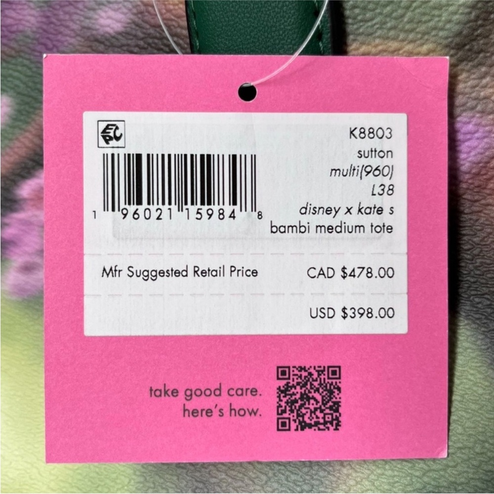 Disney X Kate Spade New York Bambi Thumper Sutton medium Tote NWT novelty - Picture 11 of 12